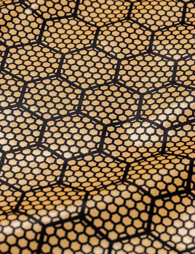 Furtured with Gold Ion Fabric for heated puffer jacket