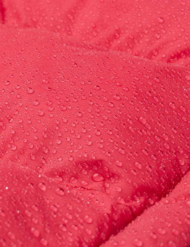 Waterproof Detail of Red Women's Heated Puffer Jacket