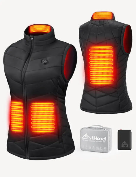 Women's Heated Vest ( Classic & Super Lightweight) - Black/Blue iHood