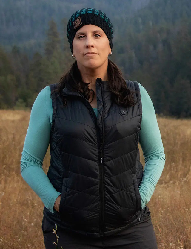 Women's Heated Vest ( Classic & Super Lightweight) - Black/Blue iHood