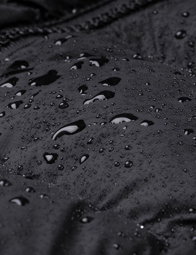Waterproof Detail of Black Men's Heated Puffer Jacket