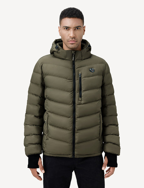 Men's Heated Puffer Jacket With Hand-Heating