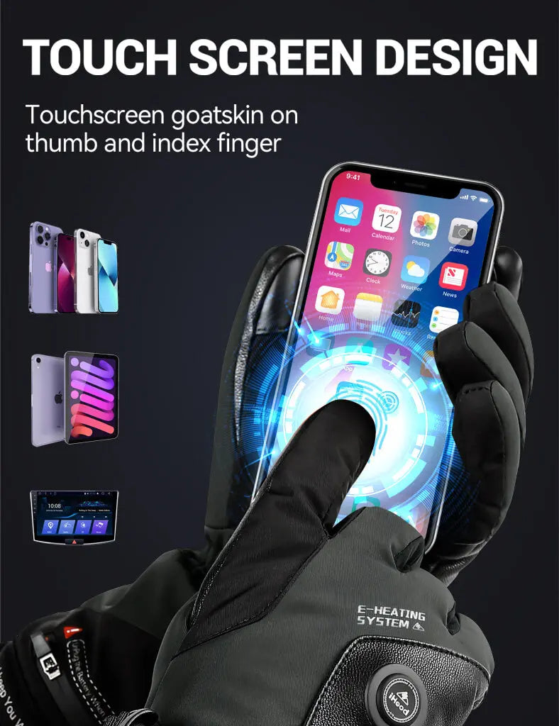 Unisex Heated Gloves with 7.4V 3000mAh Battery Pack iHood