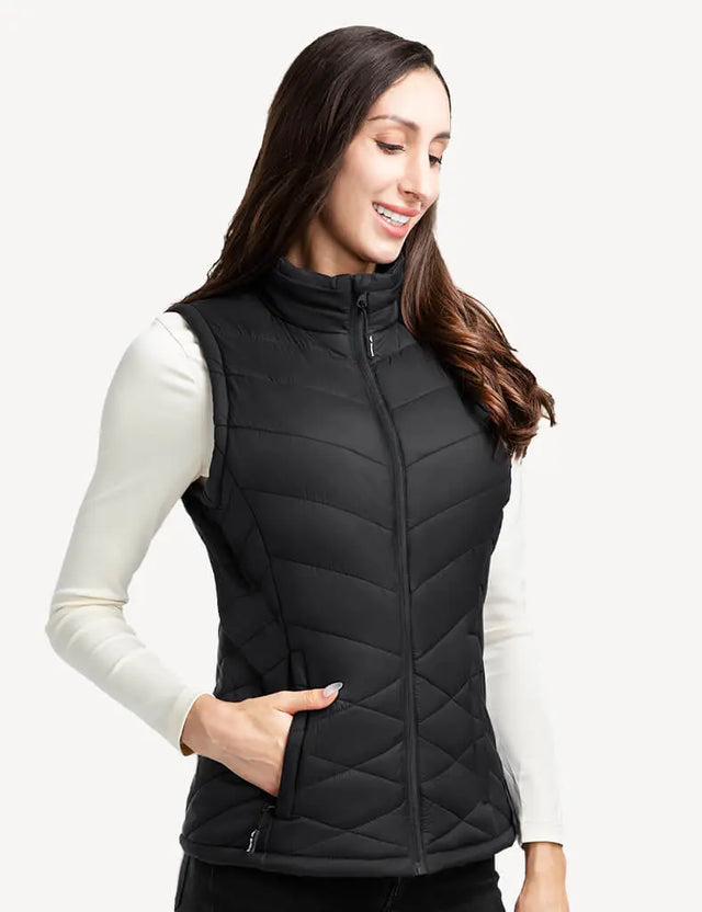 Women's Heated Super Lightweight Vest - Black iHood