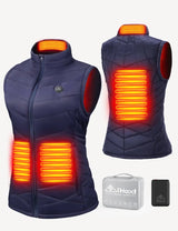 Women's Heated Vest ( Classic & Super Lightweight) - Black/Blue iHood