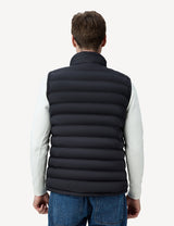 Men's heated vest back view with model