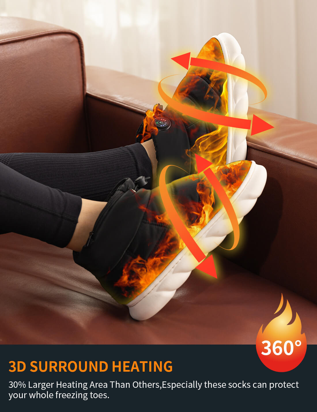 Heated Slippers for Men and Women With APP Control 7.4V 3000mAh Battery