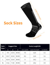 heated socks size chart