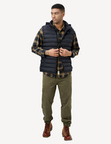 men's heated vest full body modeling view