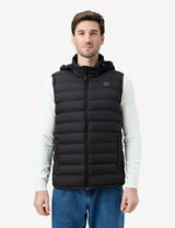 men's heated vest half body view