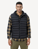 Men's heated vest front view in black color