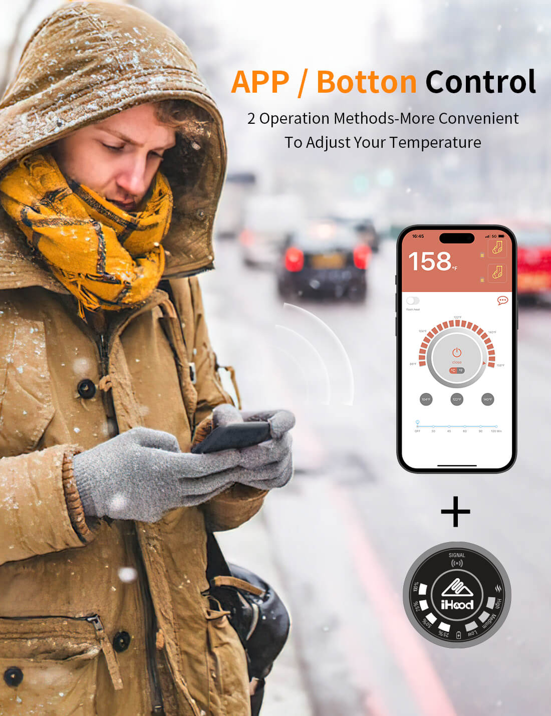 Heated socks for optimal warmth,User can adjusting temperature settings by app.