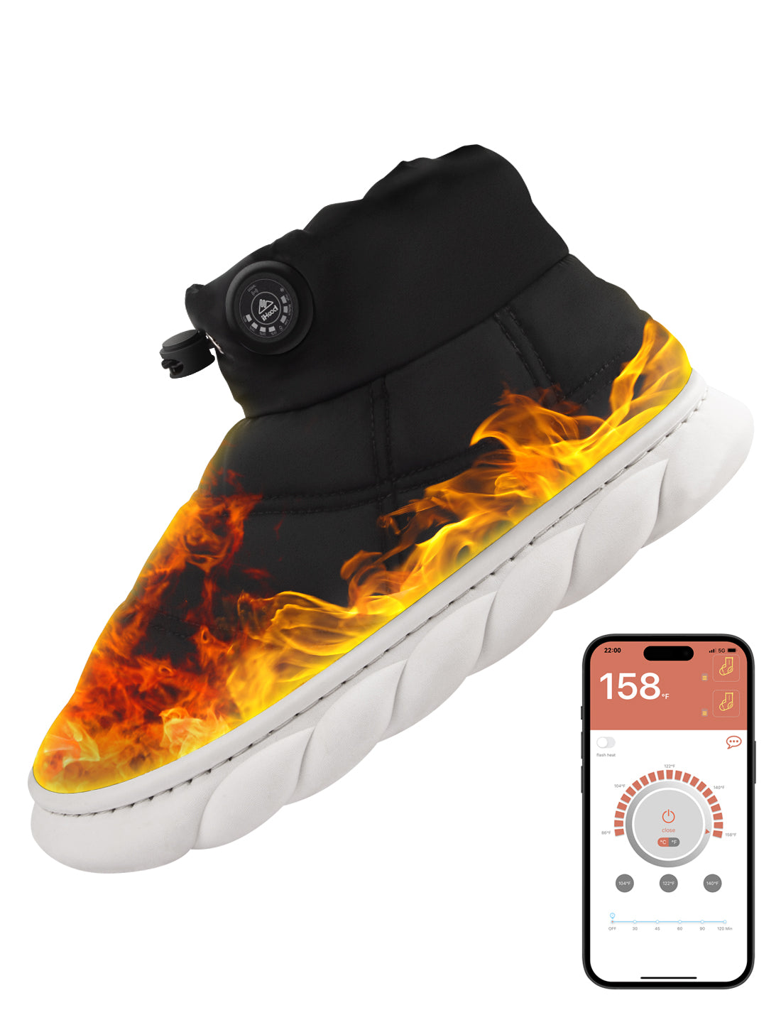 Unisex heated slippers with adjustable temperature