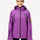 Eye-catching purple women's heated jacket showcased on a model, perfect for stylish winter fashion.