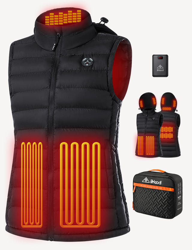 Women's Heated Vest with Retractable Heating Hood